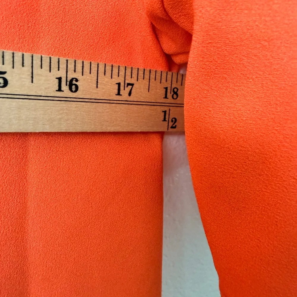 Banana Republic Coral Orange Dream Shift Dress Ruffle Sleeve Career Church Sz 6 - Picture 6 of 8